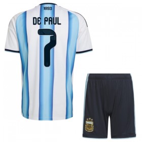 Camiseta de fútbol Argentina De Paul 7 Niño 1ª equipación Copa Mundial 2026