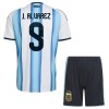 Camiseta de fútbol Argentina J. Alvarez 9 Niño 1ª equipación Copa Mundial 2026