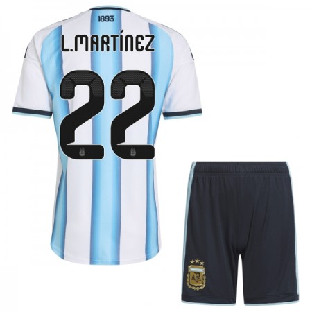 Camiseta de fútbol Argentina Lautaro Martinez 22 Niño 1ª equipación Copa Mundial 2026