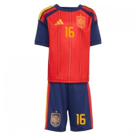Camiseta de fútbol España Rodrigo 16 Niño 1ª equipación Copa Mundial 2026