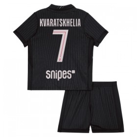 Camiseta de fútbol Paris Saint Germain Kvaratskhelia 7 Jordan Niño 4ª equipación 2025-26