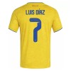 Camiseta de fútbol Colombia Luis Diaz 7 1ª equipación Copa Mundial 2026 Camiseta de fútbol Colombia Luis Diaz 7 1ª equipación Copa Mundial 2026