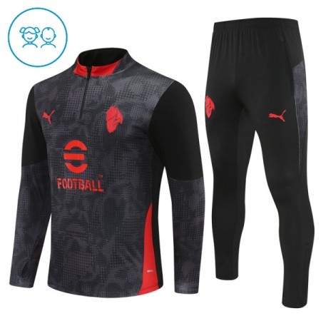 AC Milan Niño Sudadera De Entrenamiento 2025-26 Cuarto-Cremallera Negra