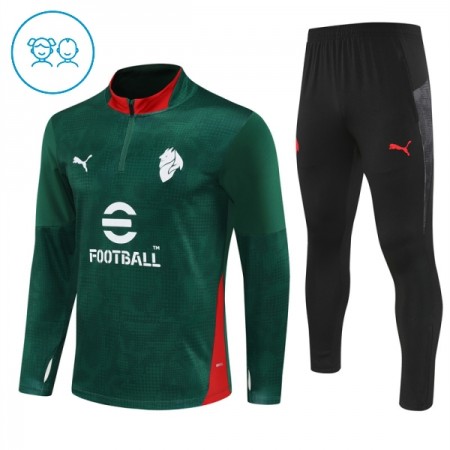 AC Milan Niño Sudadera De Entrenamiento 2025-26 Cuarto-Cremallera Verde