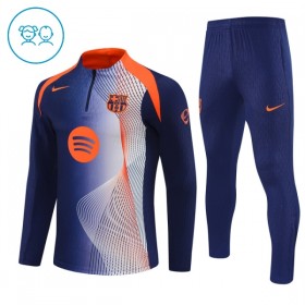FC Barcelona Niño Sudadera De Entrenamiento 2025-26 Cuarto-Cremallera Azul