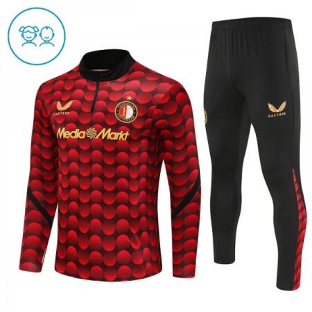Feyenoord Rotterdam Niño Sudadera De Entrenamiento 2025-26 Cuarto-Cremallera Roja