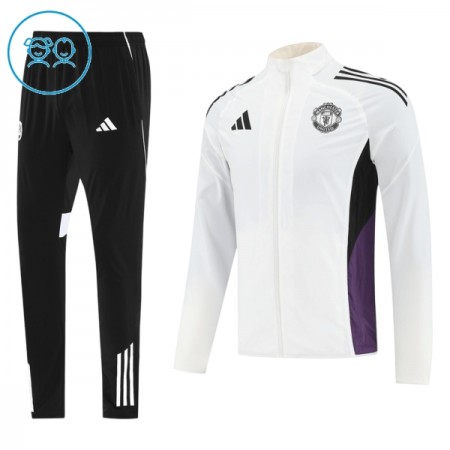 Manchester United Niño Chaqueta De Entrenamiento Trajes 2025-26 Blanca Manchester United Niño Chaqueta De Entrenamiento Trajes 2025-26 Blanca
