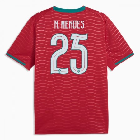 Camiseta de fútbol Portugal Nuno Mendes 25 1ª equipación Copa Mundial 2026