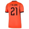 Camiseta de fútbol Países Bajos Frenkie de Jong 21 1ª equipación Copa Mundial 2026 Camiseta de fútbol Países Bajos Frenkie de Jong 21 1ª equipación Copa Mundial 2026