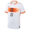 Camiseta de fútbol Países Bajos Frenkie de Jong 21 Niño 2ª equipación Copa Mundial 2026