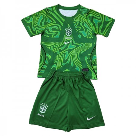 Camiseta de fútbol Brasil Portero Niño 1ª equipación Copa Mundial 2026 Verde Camiseta de fútbol Brasil Portero Niño 1ª equipación Copa Mundial 2026 Verde