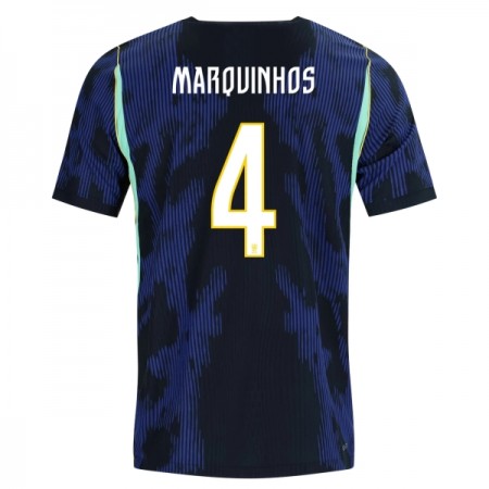 Camiseta de fútbol Brasil Marquinhos 4 2ª equipación Copa Mundial 2026 Camiseta de fútbol Brasil Marquinhos 4 2ª equipación Copa Mundial 2026