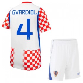 Camiseta de fútbol Croacia Gvardiol 4 Niño 1ª equipación Copa Mundial 2026