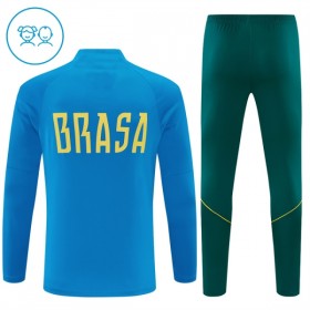 Brasil Niño Sudadera De Entrenamiento 2026-27 Cuarto-Cremallera Azul