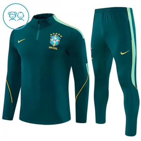 Brasil Niño Sudadera De Entrenamiento 2026-27 Cuarto-Cremallera Verde Brasil Niño Sudadera De Entrenamiento 2026-27 Cuarto-Cremallera Verde