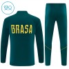 Brasil Niño Sudadera De Entrenamiento 2026-27 Cuarto-Cremallera Verde