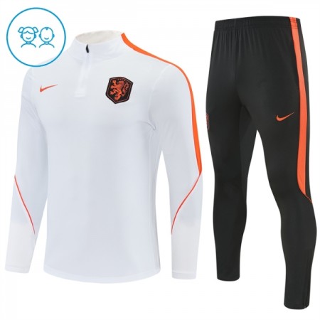 Países Bajos Niño Sudadera De Entrenamiento 2026-27 Cuarto-Cremallera Blanca Países Bajos Niño Sudadera De Entrenamiento 2026-27 Cuarto-Cremallera Blanca